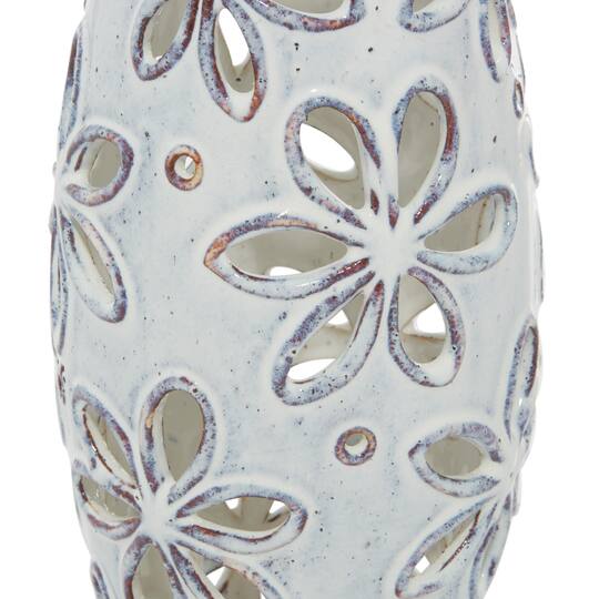 Set of 2 White Ceramic Farmhouse Vase 14", 11"